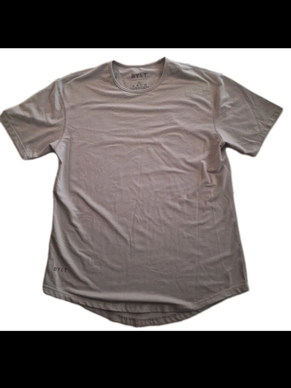 BYLT Drop Cut XL Short Sleeve Crew T-Shirt in Beige